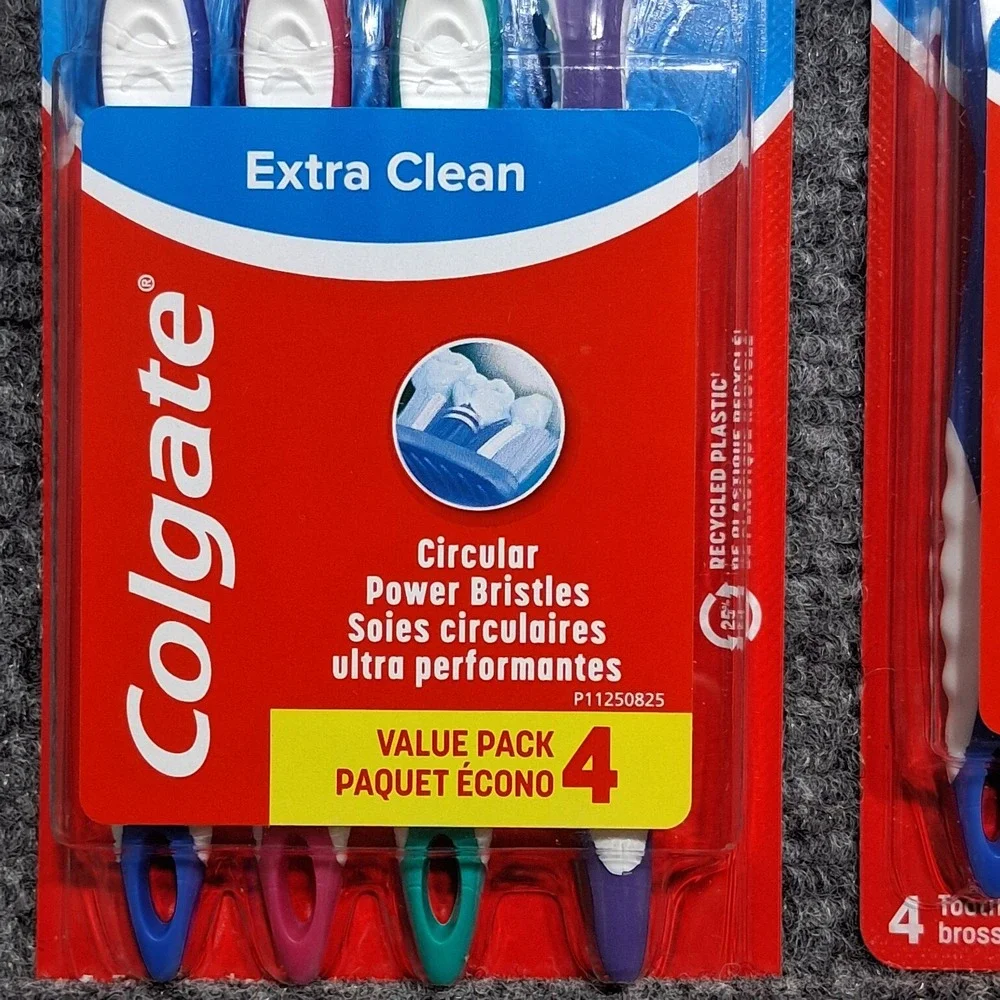 Colgate Extra Clean‎ Toothbrush MEDIUM 2PK x 4Ct (8 total) NEW!